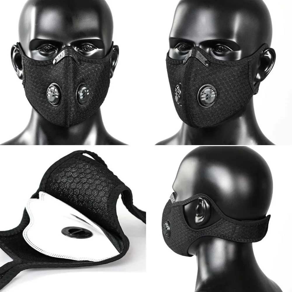 Dust With 4 Filters Half Bicycle Cycling Face Masks Breathable Reusable Activated Carbon Dustproof Respirator #4I13 (6)