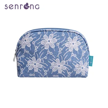

2020 New Fabric Lace Floral Makeup Bag Fashion High-quality Canvas Small Zipper Shell Bag Beauty Must-have