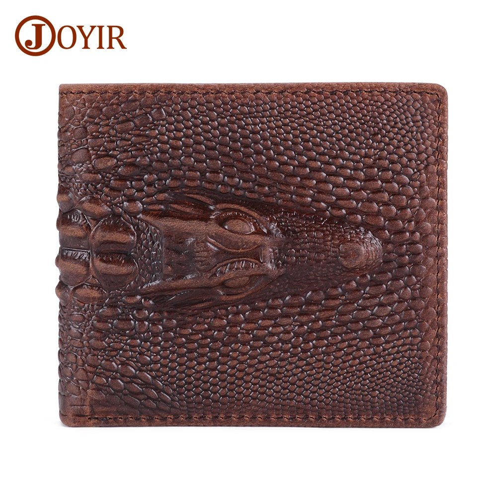 Бумажник JOYIR с головой крокодила винтажный мужской короткий бумажник из