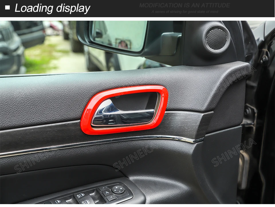 Внутренние молдинги для Jeep Grand Cherokee 2011+ ABS внутреннее украшение автомобиля Дверная ручка чаша кольцо наклейка для Jeep Grand Cherokee