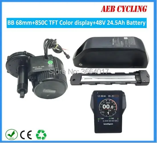 EU US RU free tax 8fun Bafang BBS02B mid drive 48 в 750 Вт, комплекты для электровелосипедов с 52 в 48 в 20Ah 21Ah литий-ионная аккумуляторная батарея для электровелосипеда - Цвет: 68mm 850C 48V 24.5Ah