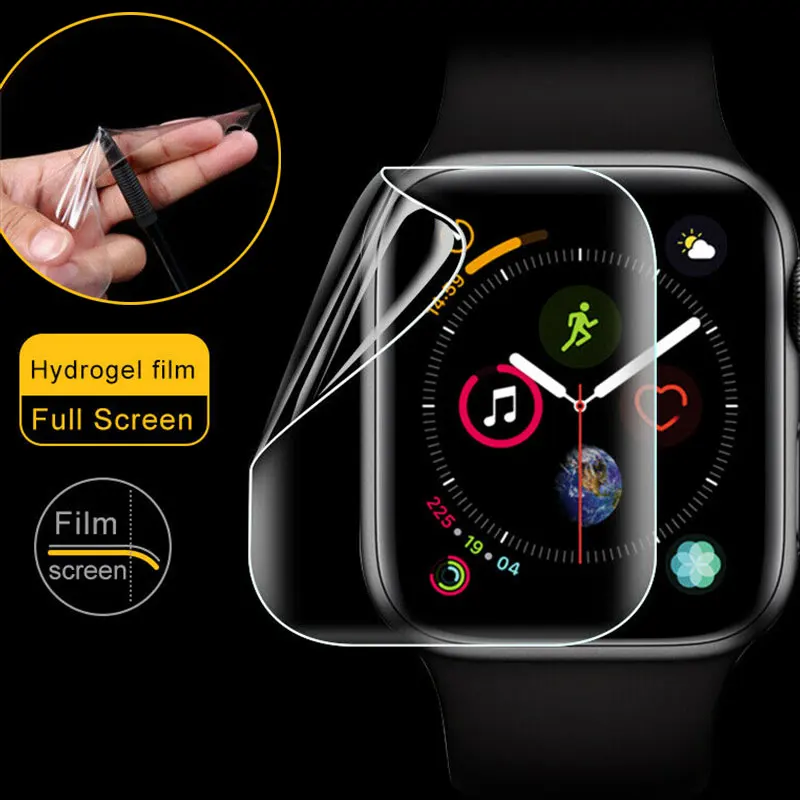 Гидрогелевая Защитная пленка для Apple Watch 5, 4, 3, 2, 1, Смарт-часы с полным покрытием, Защитная пленка для Iwatch 40 мм, 44 мм, 38 мм, 42 м