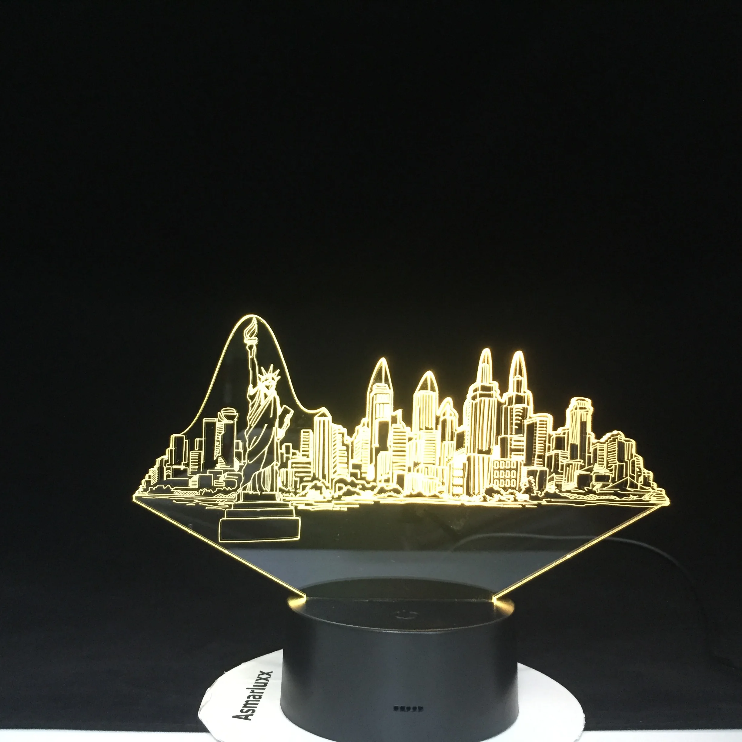 Моделирование зданий Нью-Йорка 3D Usb 7 меняющихся цветов Новинка сенсорная кнопка
