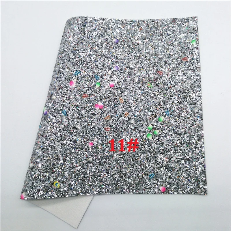 11 Glitterwishcome 21X29 см A4 Размер синтетическая кожа, массивная блестящая кожа с хвостами павлина блеск винил для луков, GM689A - Цвет: 11