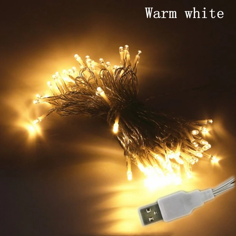 DC 5V USB Powered струнные огни 2 м/3 м/10 м светодиодный Сказочный свет Водонепроницаемая Рождественская гирлянда для украшения праздника свадьбы вечеринки