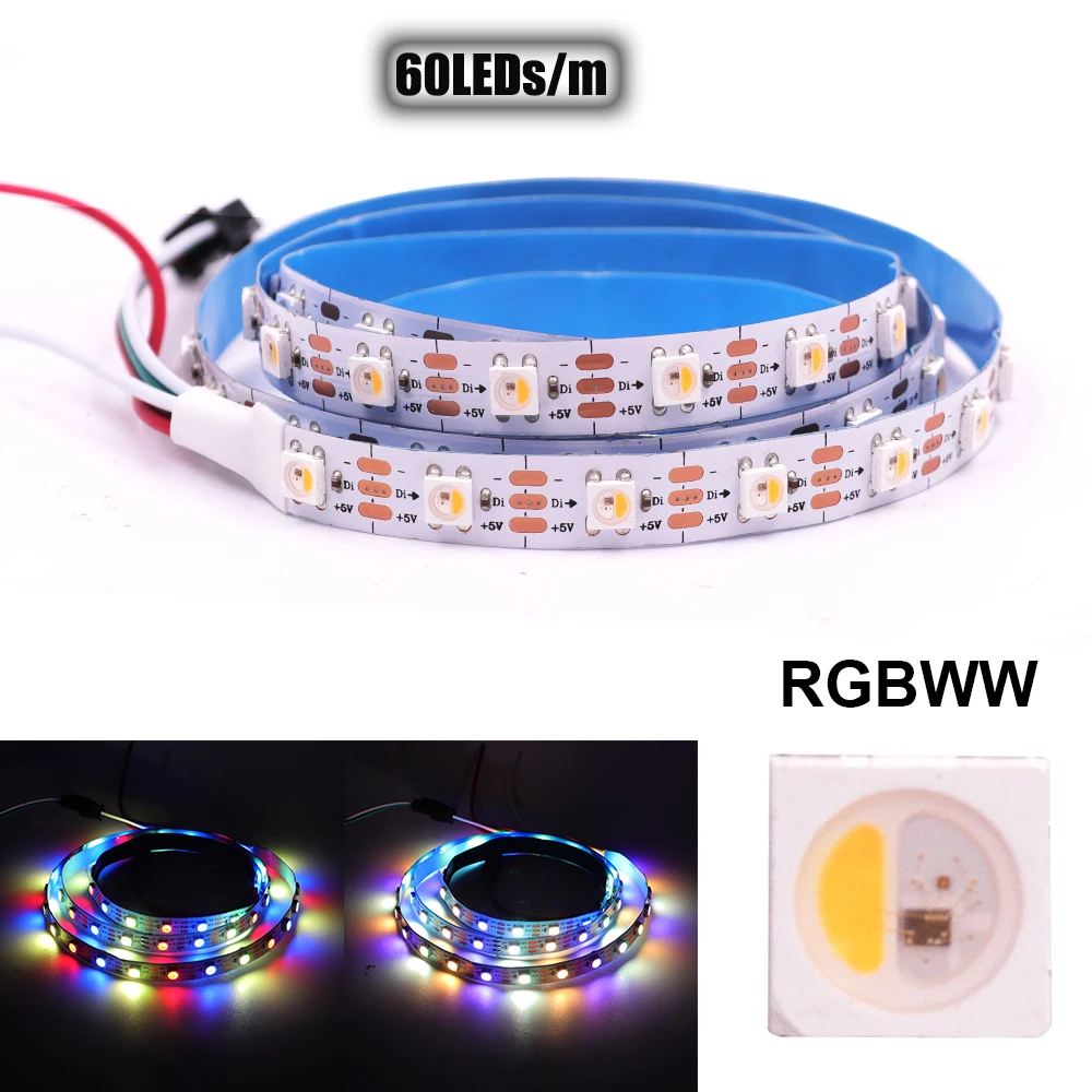 Светодиодная лента SK6812 RGBW 1 м 2 5 водонепроницаемая 30/60/96/144 светодиодов/pixles/m В