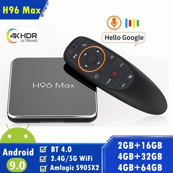 

H96 MAX X2 Android9.0 TV Box 4G 64GB S905X2 Dual wifi BT4.0 4K 2G 16G Smart Set top box Voice Control h96 max android 9.0 tv box