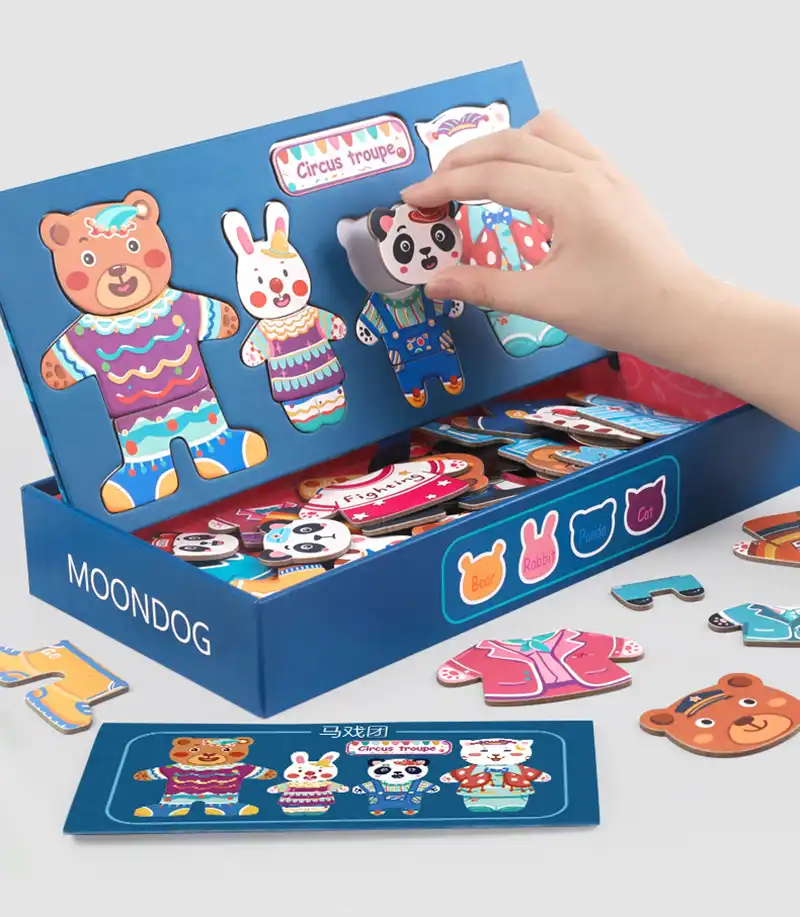 Magnetische Puzzel Tekentafel Kleine Beer Omkleden Voor Kinderen Jigsaw Kids Game Baby Educatief Speelgoed Gift Tekenspeelgoed Aliexpress