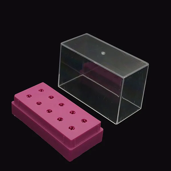 Hot Pink KIMAXCOLA 1 шт. 10 отверстий белый держатель для бит выставочный дисплей 2,35 мм держатель для сверл для ногтей профессиональные инструменты для маникюра - Цвет: Hot Pink