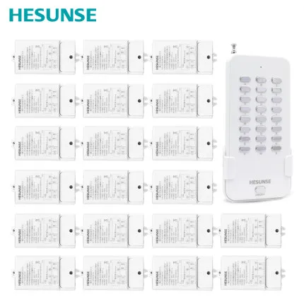 

HS-QL081GM1N20 20 ways with 110V-220V Long Distance Remote Control Power Switch 4000W High Power Wireless Switch