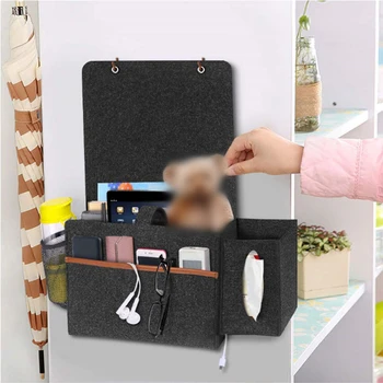 

Sofa Bedside Storage Basket Hanging Bag Felt Pocket Organizer Book Holder Home Hanging Basket Storage Stroller Accessories Ipad