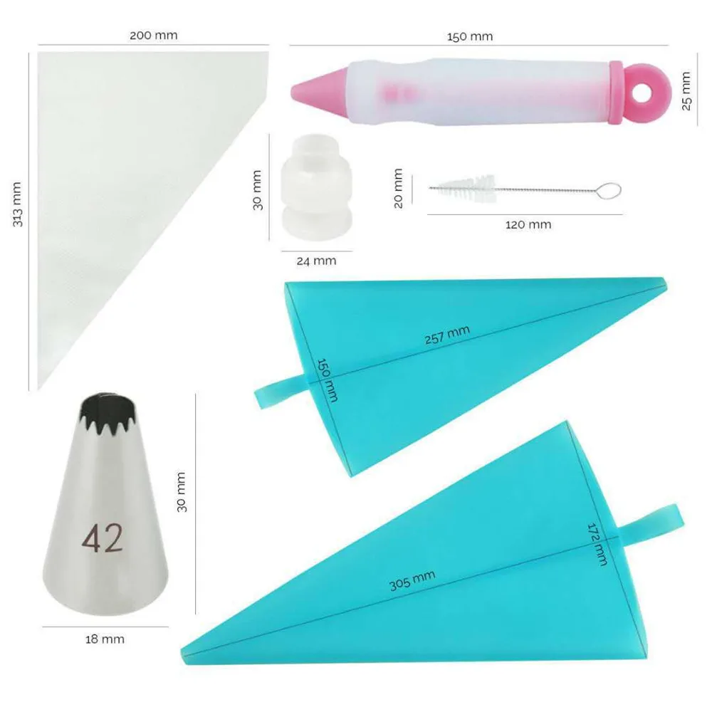 60pcs Cake Decorating Kit Set Baking Accessories Turntable Stands Cake Tips Icing Smoother Spatula Piping Pastry Bags Tools