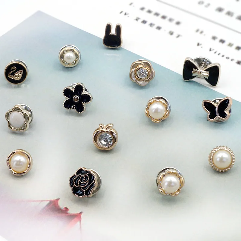 

South Korea Anti-Exposure Buckle Mini Small Brooch Cardigan Neckline Pin Buckle Silk Scarves Cufflinks Creative Decoration Ornam
