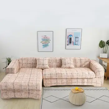

L-shaped Sofa Cover Set Elastic Full Coverage Unique Washable Pattern Sofa Protector