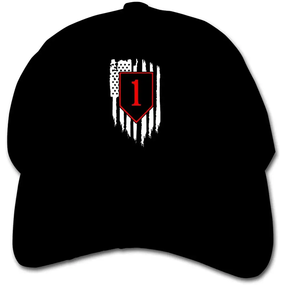 Детская бейсбольная кепка для малышей с американским флагом, армии США, 1-й стрелковой дивизии, Регулируемая Кепка-Дальнобойщик, солнцезащитный козырек