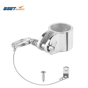 

Stainless Steel 316 Jaw Slide Clamp with Quick Release Pin Lanyard 1 inch 25mm Bimini Top Hinged Slide Fitting Hardware Marine
