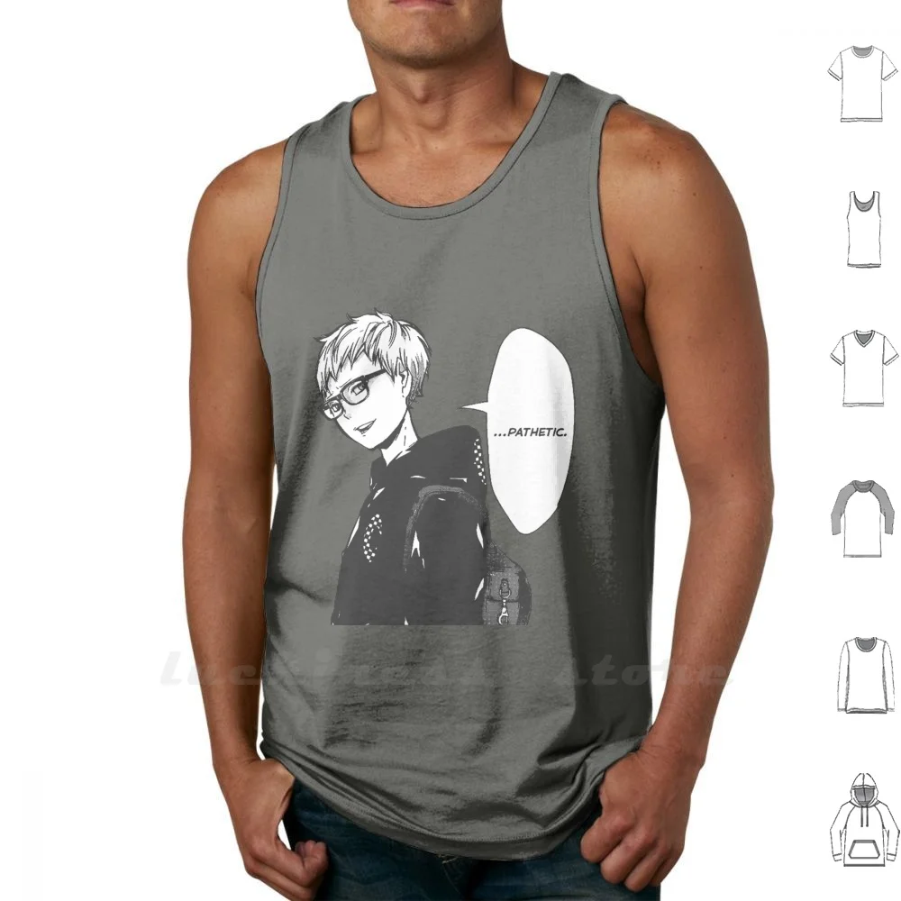 Tsukishima Kei Vest Tank Top Cotton Sleeveless Haikyu Anime Manga Karasuno High School
