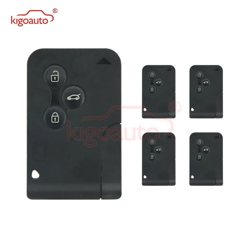 Kigoauto 5Pcs 434Mhz PCF7947 Chip ID46 3 Button for Renault Megane 2 Megane II Smart Remote Key Card kigoauto 3 button 434mhz id46 chip smart remote key for hyundai verna key