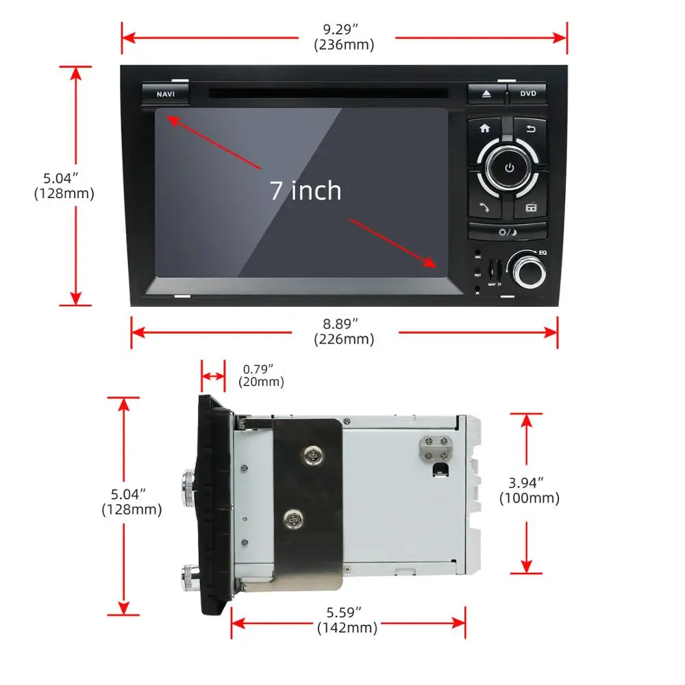 Четырехъядерный 2 Din для Audi A4 B6 B7 S4 RS4 SEAT Android 10 0 GPS Navi SWC Bluetooth Камера Canbus поддержка 4G