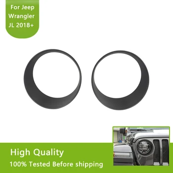 

Front Headlight Circle Trim Cover for Jeep Wrangler JL 2018+ ABS Decorative Head light Lamp Stickers Car Internal Accessories