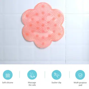 

Flower Shape Silicone soft Foot Wash Bath Back Massage Cushion Sole Remove Dead Skin Wash Brush Bathroom Suction Cup Mat
