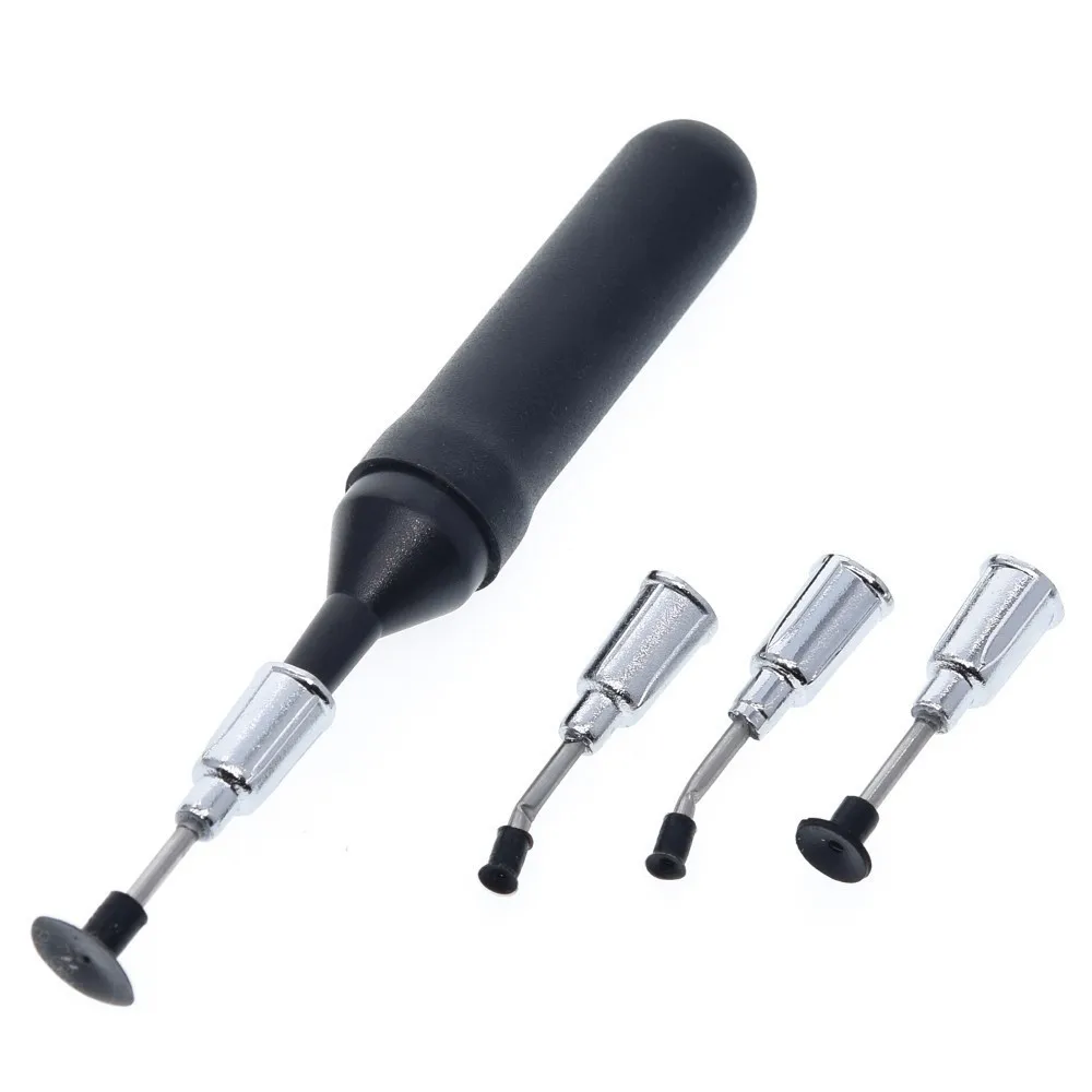 IC Picker Up Vacuum Sucking Pen Hand Tool w 3 Suction Headers 