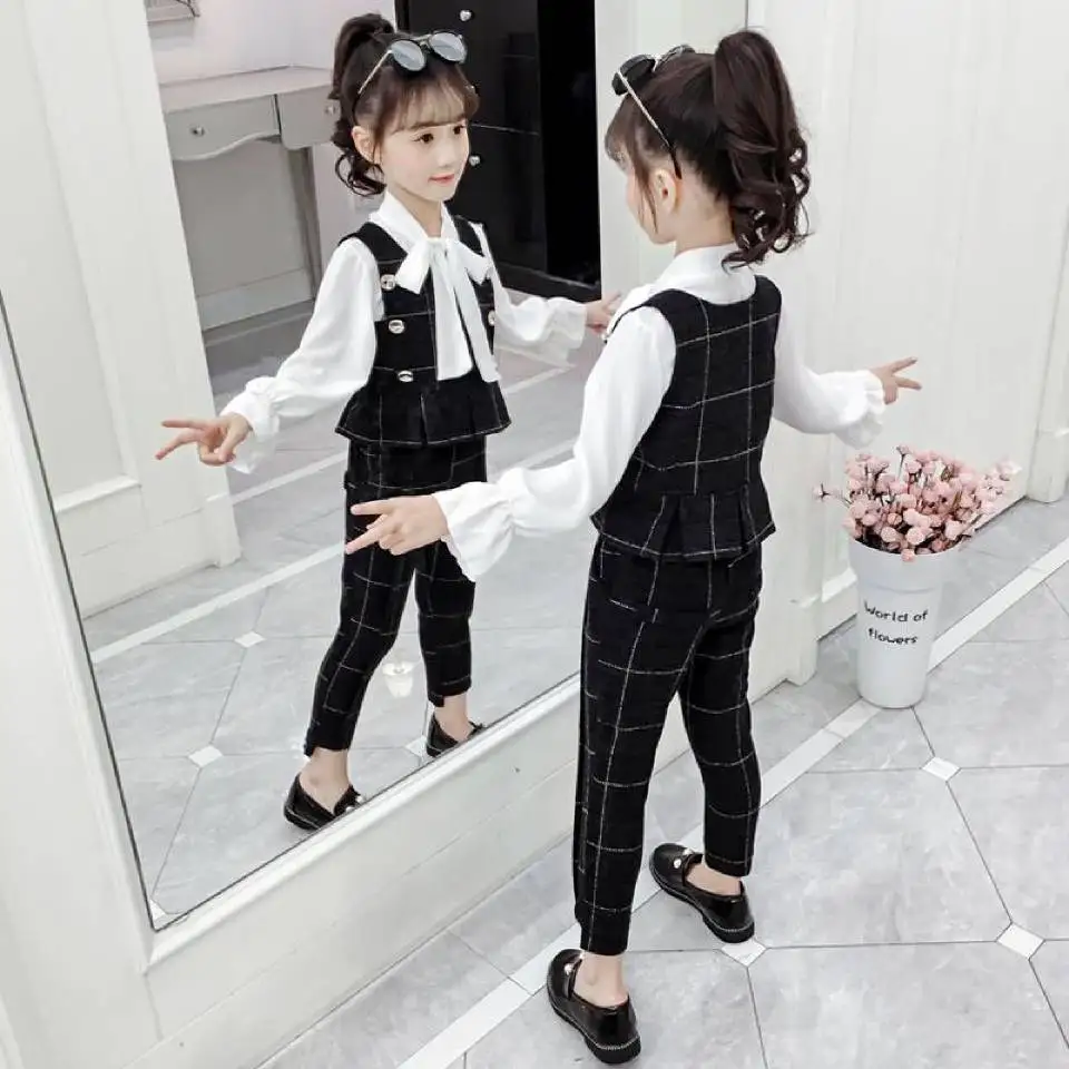 3 шт./компл. футболка + жилет штаны весенне-осенние новые комплекты одежды для