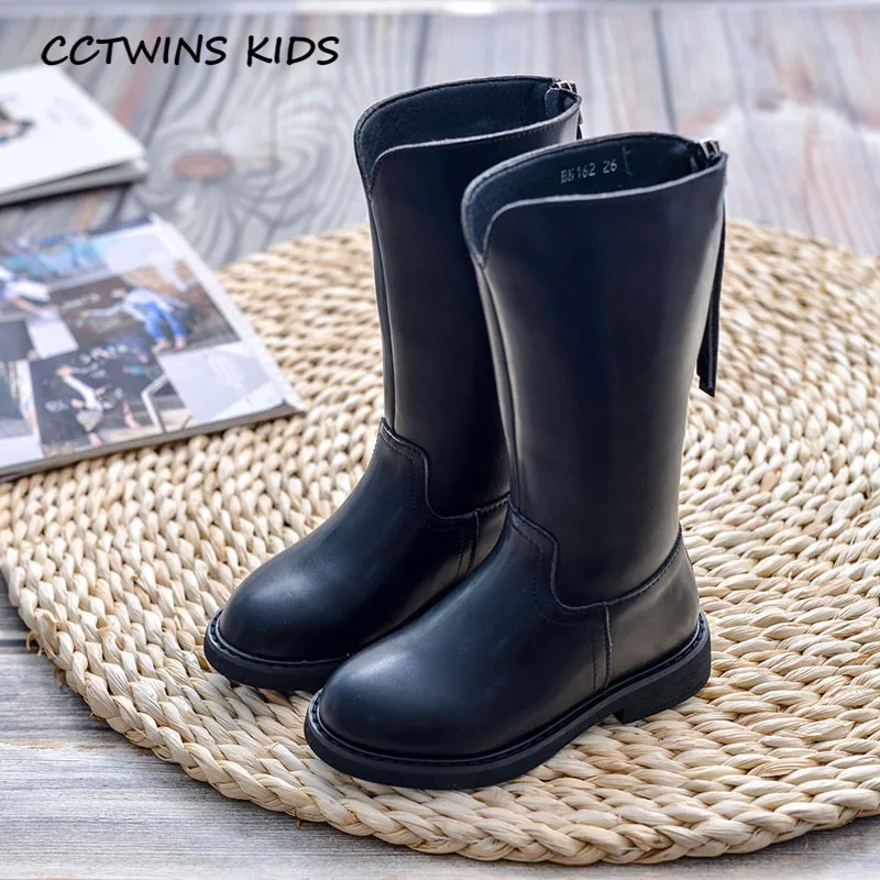 CCTWINS/детская обувь; коллекция года; модные зимние сапоги до колена; детские черные теплые сапоги; Брендовая обувь для маленьких девочек; HB028 - Цвет: Thin Black
