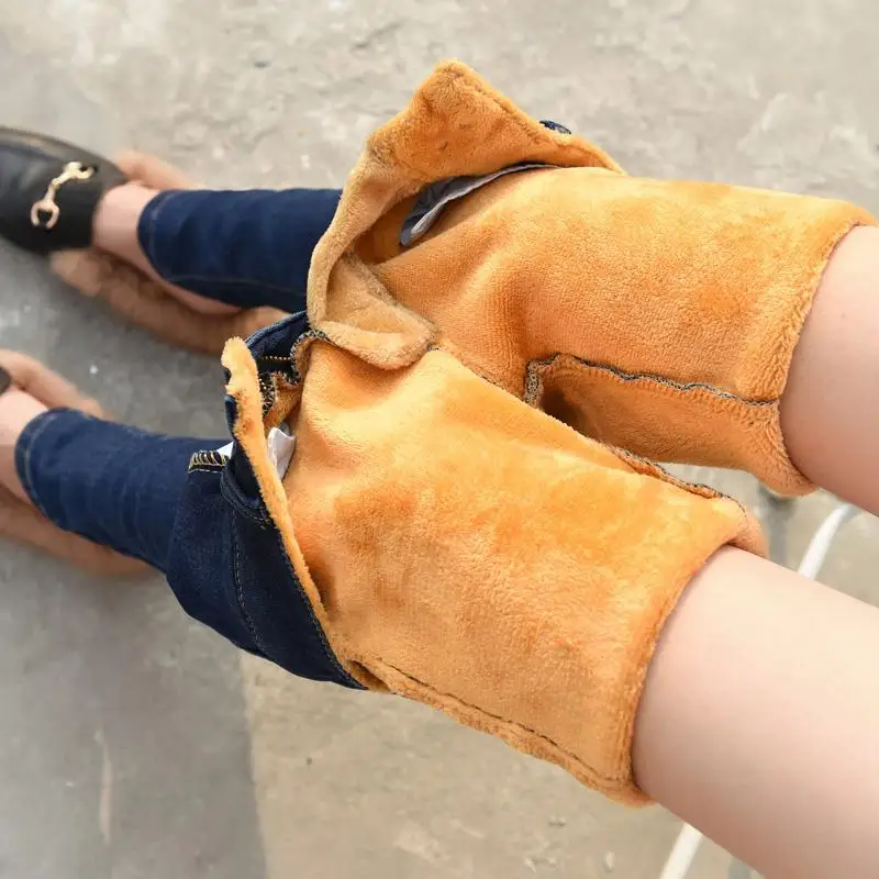 

Winter Jeans For Women Elastic Jeans Female Soft Thickened Velvet black Warm Snow Jeans Denim Pencil Pants Trousers