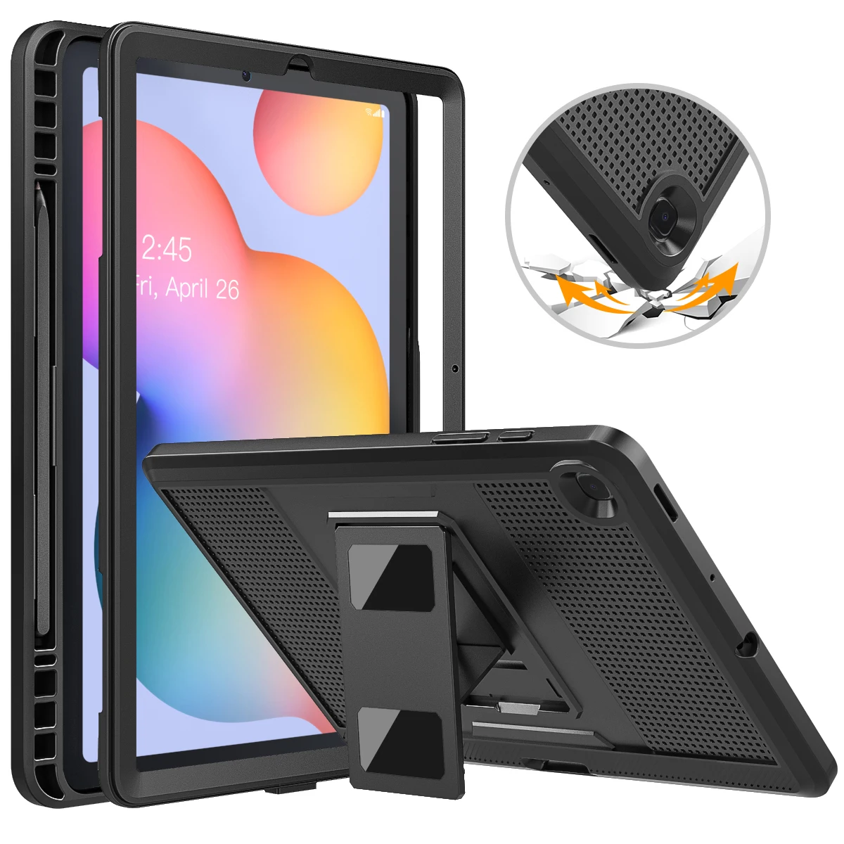 Capa Híbrida Resistente a Choque de Corpo Inteiro com Protetor de Tela e Pecil Capa para Samsung Galaxy Tab s6 Lite 10.4 2023