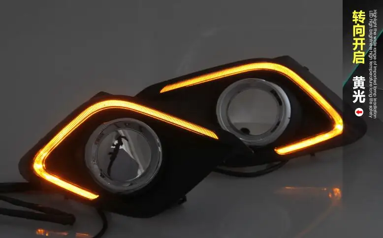 Автомобильный Стайлинг противотуманных фар для Mazda 3 Axela 12 В светодиодный DRL Дневной ходовой светильник дальнего света с затемнением и поворотным сигналом стиль реле