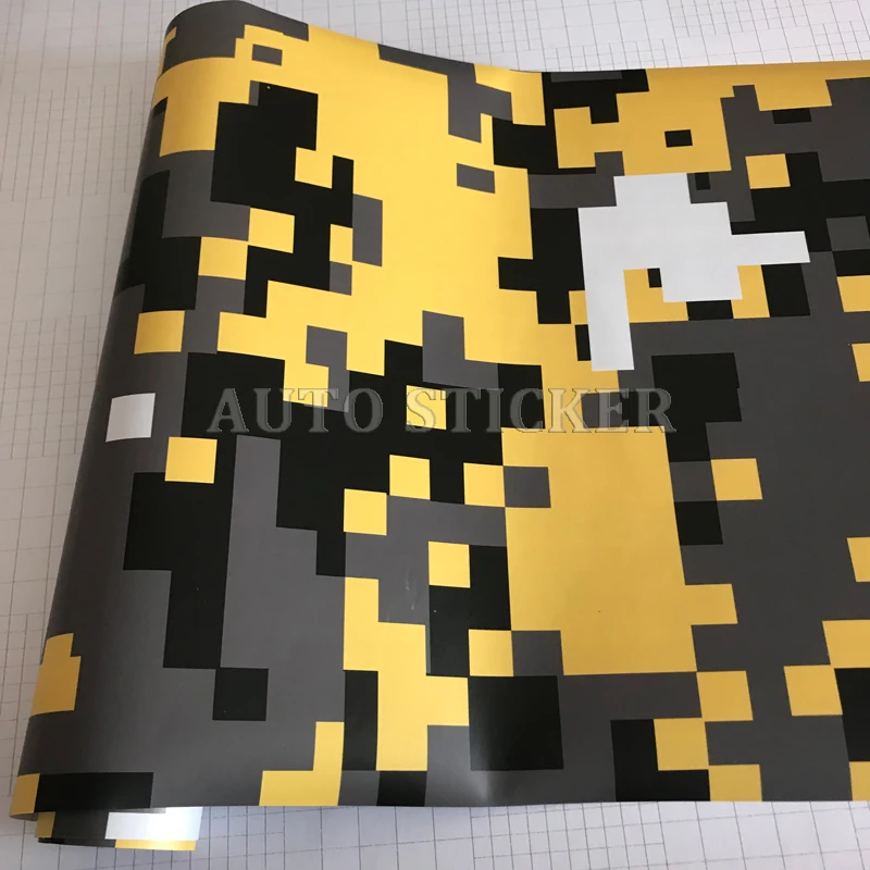 yellow black gray digital camo vinyl sticker 1