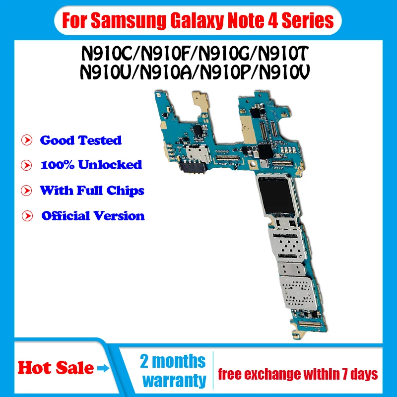 Разблокированная материнская плата для Samsung Galaxy Note 4 N910F N910F|Антенны мобильных