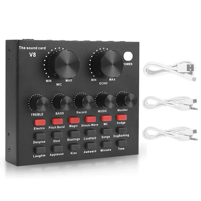 

Sound Card Audio External USB Headset Microphone Live Broadcast For BM 800 Mobile Phone Computer PC