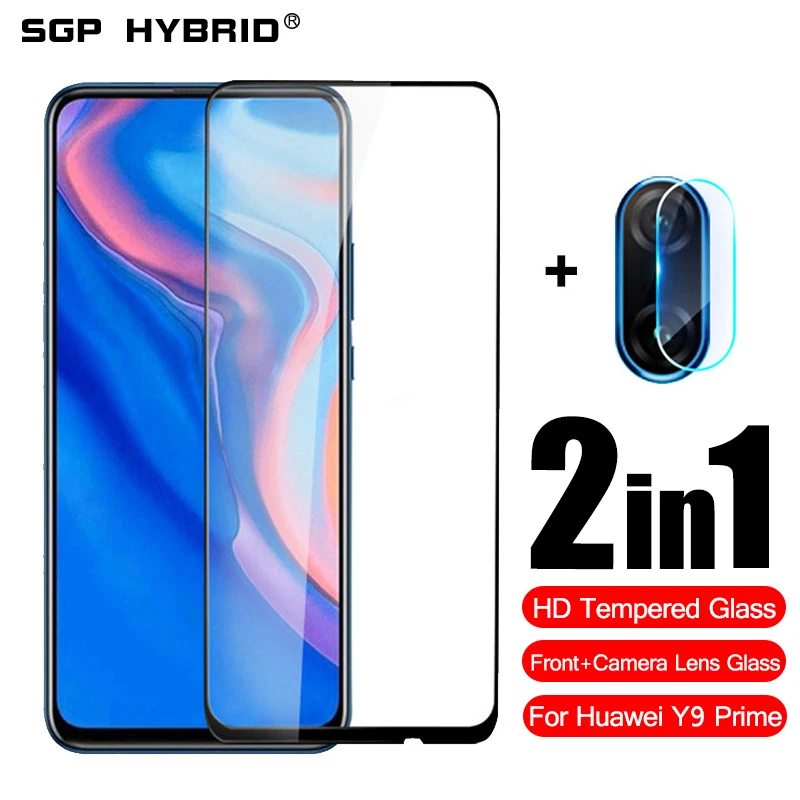 2 в 1 протектор экрана из закаленного стекла для Huawei Y9 Prime 2019 камера объектив