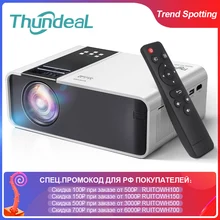 Thundeal hd mini projetor td90 nativo 1280x720p led android wi fi projetor vídeo cinema em casa 3d inteligente jogo de filme proyector