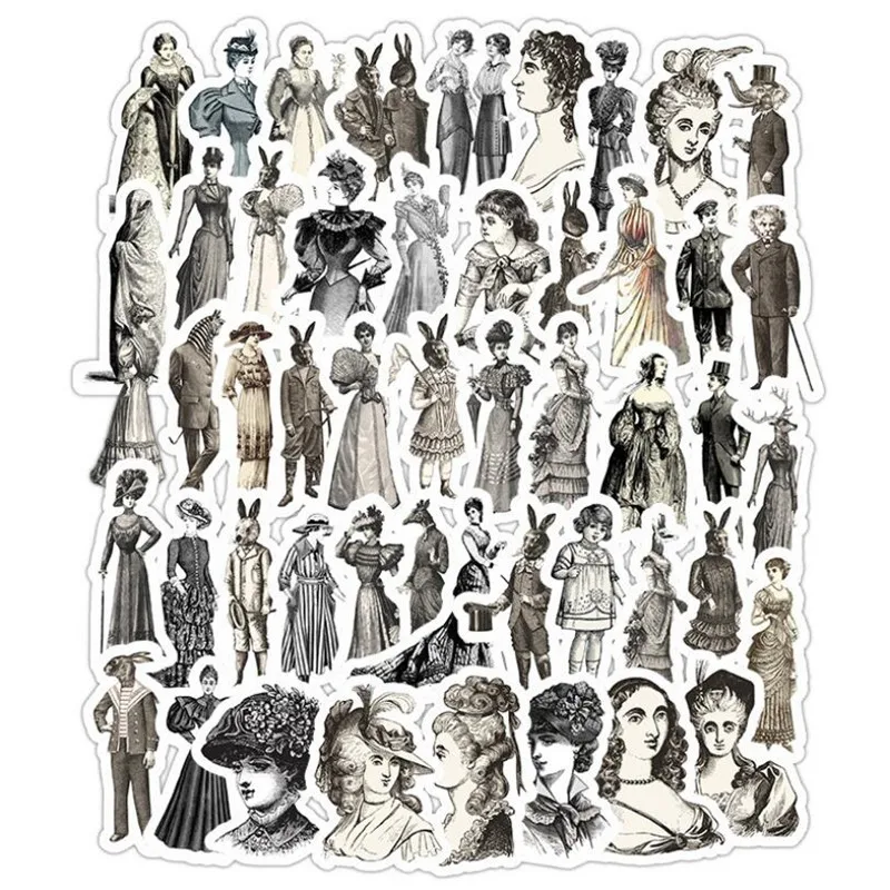 

10/30/50PCS retro art woman graffiti cartoon waterproof stickers notebook suitcase helmet stickers decorative toys wholesale
