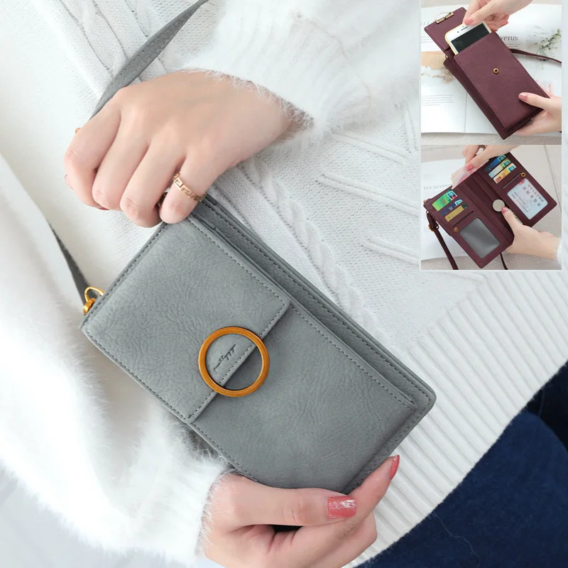 

2019 Women's Creative Solid Color Mobile Phone Bag Korean-style Verticle Square Wallet Shoulder Halter Multi-functional Small Ba