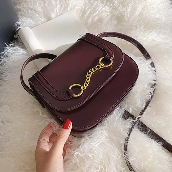 

Vintage PU Leather Saddle Bag For Women 2020 Spring Summer Fashion Ins Shoulder Messenger Bag Lady Solid Color Handbags