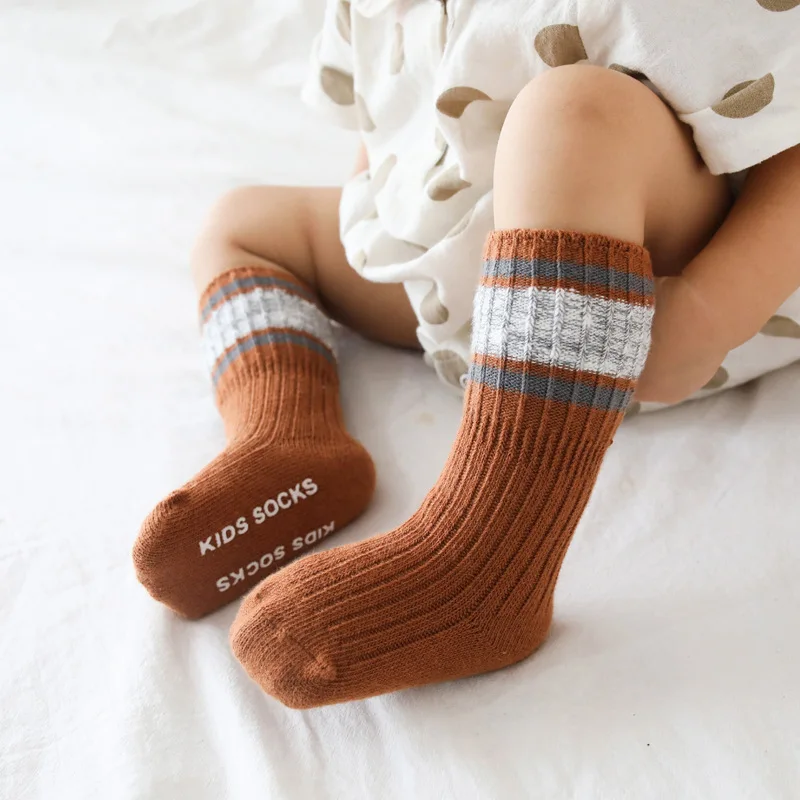 

New Kids Socks Baby Infant Boy Girl Slip-resistant Floor Socks Cute cartoon Letter Socks spring autumn Cotton Baby Socks