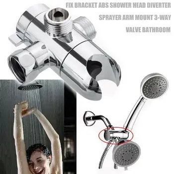 

1pc ABS Bathroom Shower Head Diverter Valve Sprayer For Bathroom Supplies Arm Separator Water Valve Bracket Mount 3-Way S3I1