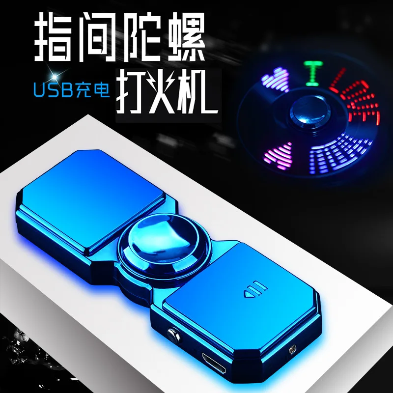 Inflatable Lighter Fingertip Gyro Glow In Dark Light Fidget Spinner Hand Top Spinners Stress Cigarette Accessories 2