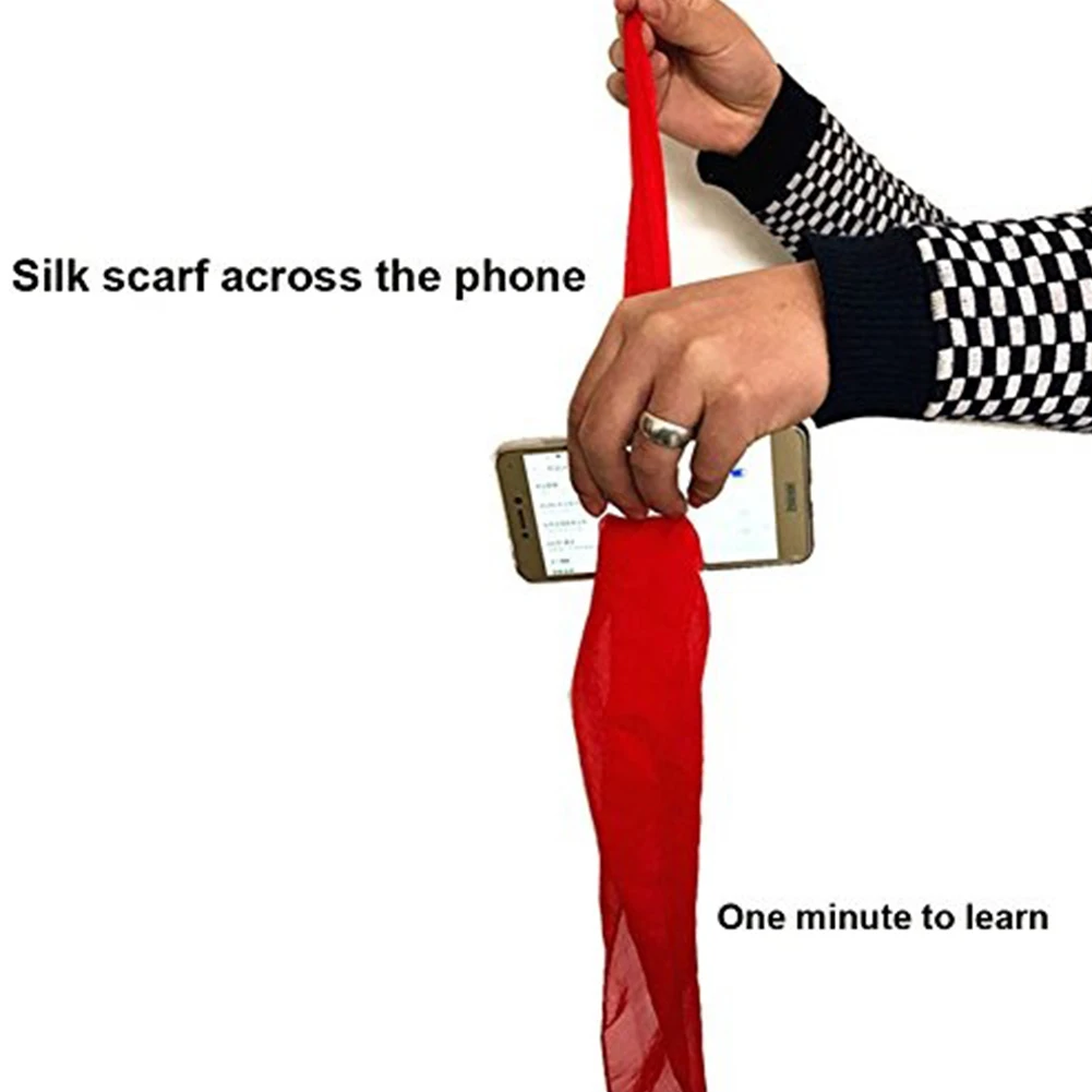 Забавные шелковые фокусы шарф через телефон для волшебников магический реквизит для сцены магические инструменты шарф легкий трюк игрушки