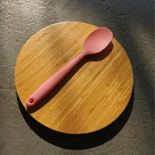 1 pçs cozinhar colher de silicone mini cor sólida fácil de limpar servindo colher de cozimento colher de arroz colher de café ferramenta de cozimento