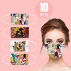 10pc Adult Flowers Cat Cartoons Printing Three-layer Disposable Mask Mascarillas Christmas Mascherine Masque jetables Cosplay 1