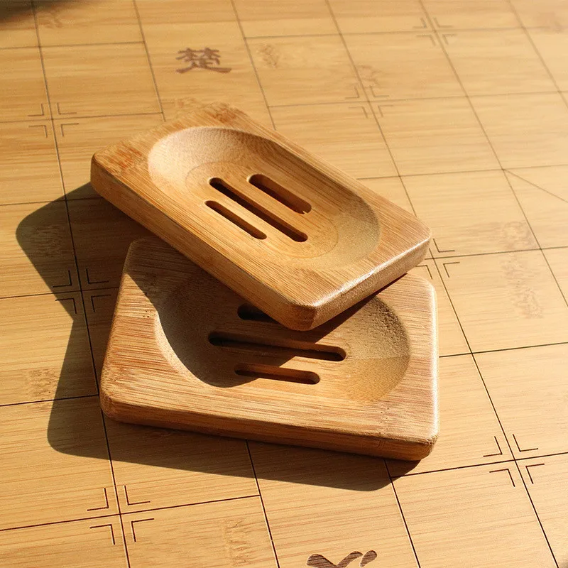 

1Pcs Natural Bamboo Soap Dishes Tray Holder Storage Soap Rack Plate Box Container Portable Bathroom Soap Dish Storage Box