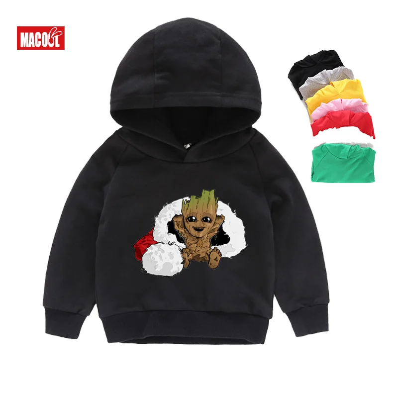 Kids Hoodies black Толстовка; детские толстовки с капюшоном; Рождественский костюм с героями мультфильмов для мальчиков; забавные толстовки; модная одежда для маленьких девочек; 2T - Цвет: Kids Hoodies black