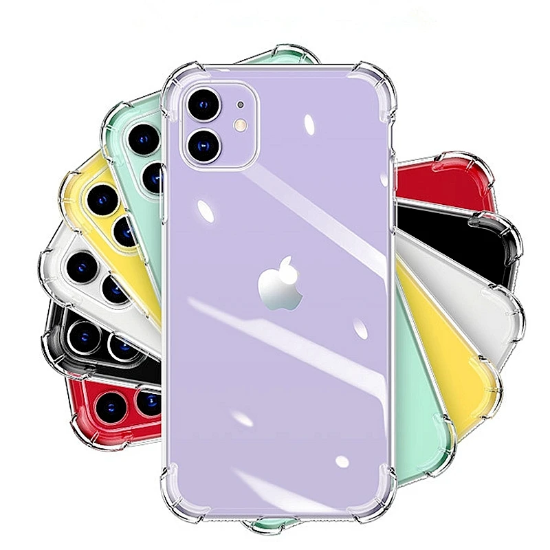 Силиконовый чехол для iPhone 11 Pro X XR XS MAX 6 6S 5S 7 8 Plus прозрачный защитный | Мобильные