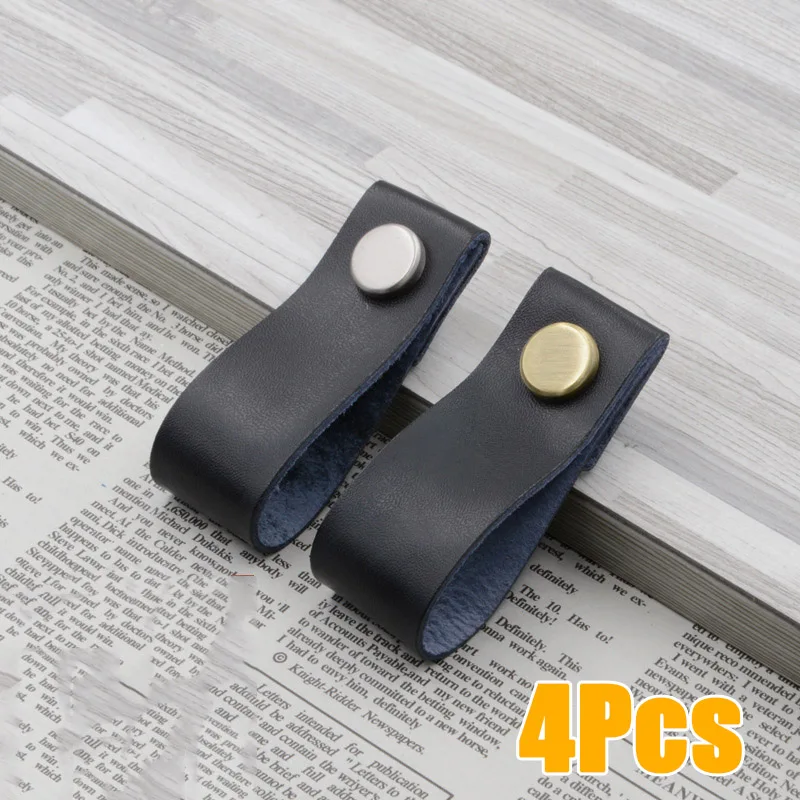 

Imitation Leather Alloy Cabinet Drawer Cupboard Door Handles Grip Accessories