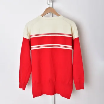 

Women Letter Printing Sweater Color Patchwork Long Sleeve O-neck Preppy Style 2020 Autumn Winter Female Knit Tops